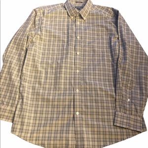 Eddie Bauer plaid gray relaxed fit long sleeve L
